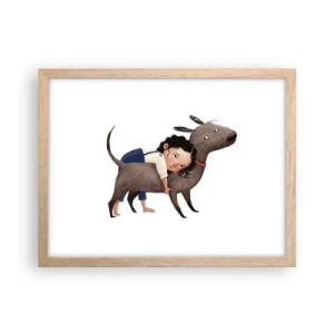 Plakát v rámu světlý dub - Nejlepší přátelé - 40x30 cm