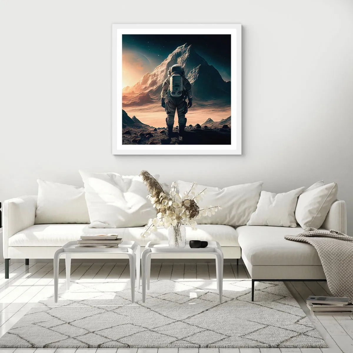 Plakát v bílém rámu - Nová výzva - 60x60 cm