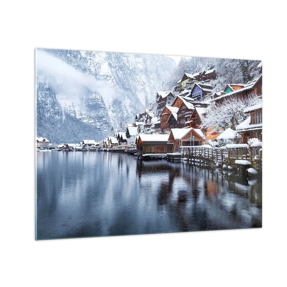 Obraz na skle - V zimní dekoraci - 70x50 cm