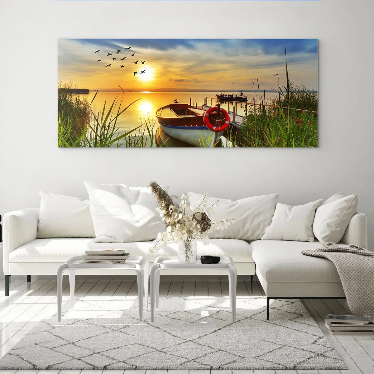 Obraz na skle - Kormoráni už odlétají - 90x30 cm