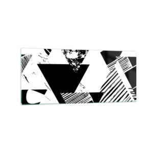 Obraz na skle - Déšť trojúhelníků - 120x50 cm