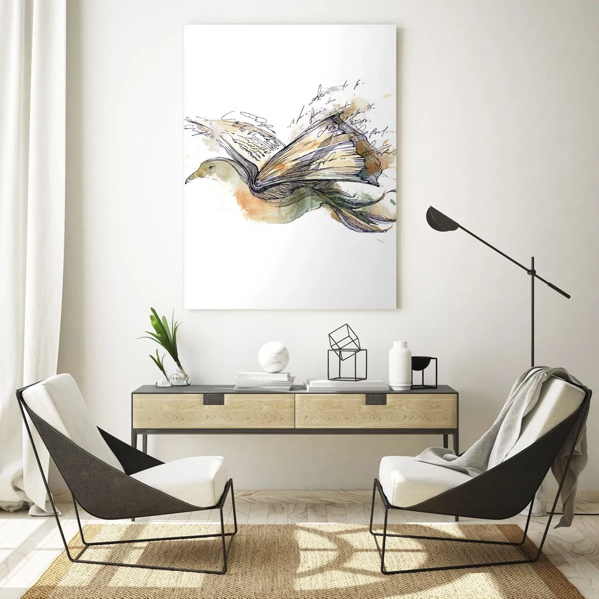 Obraz na skle - Na křídlech poezie - 50x70 cm