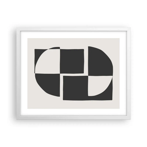 Plakát v bílém rámu - Antitéza – syntéza - 50x40 cm