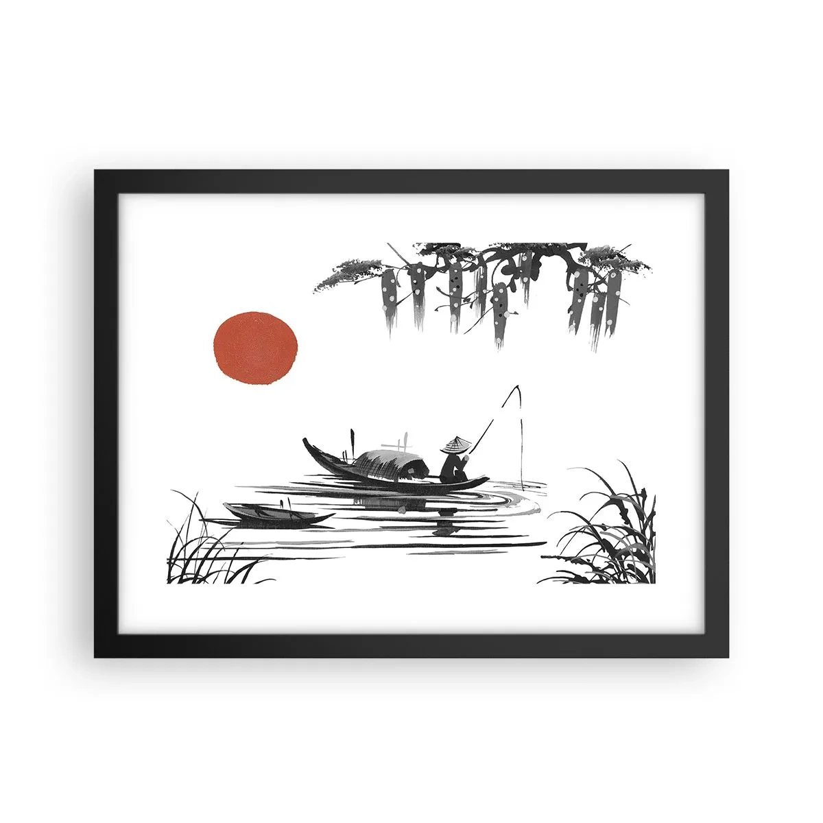 Plakát v černém rámu - Asijské odpoledne - 40x30 cm