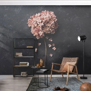 Fototapeta Standard Eco - Růžová hortenzie na tmavém pozadí vintage - 100x70cm - Skutečně romantické znamení - Moderní nástěnná dekorace do obývacího pokoje a ložnice ARTTOR