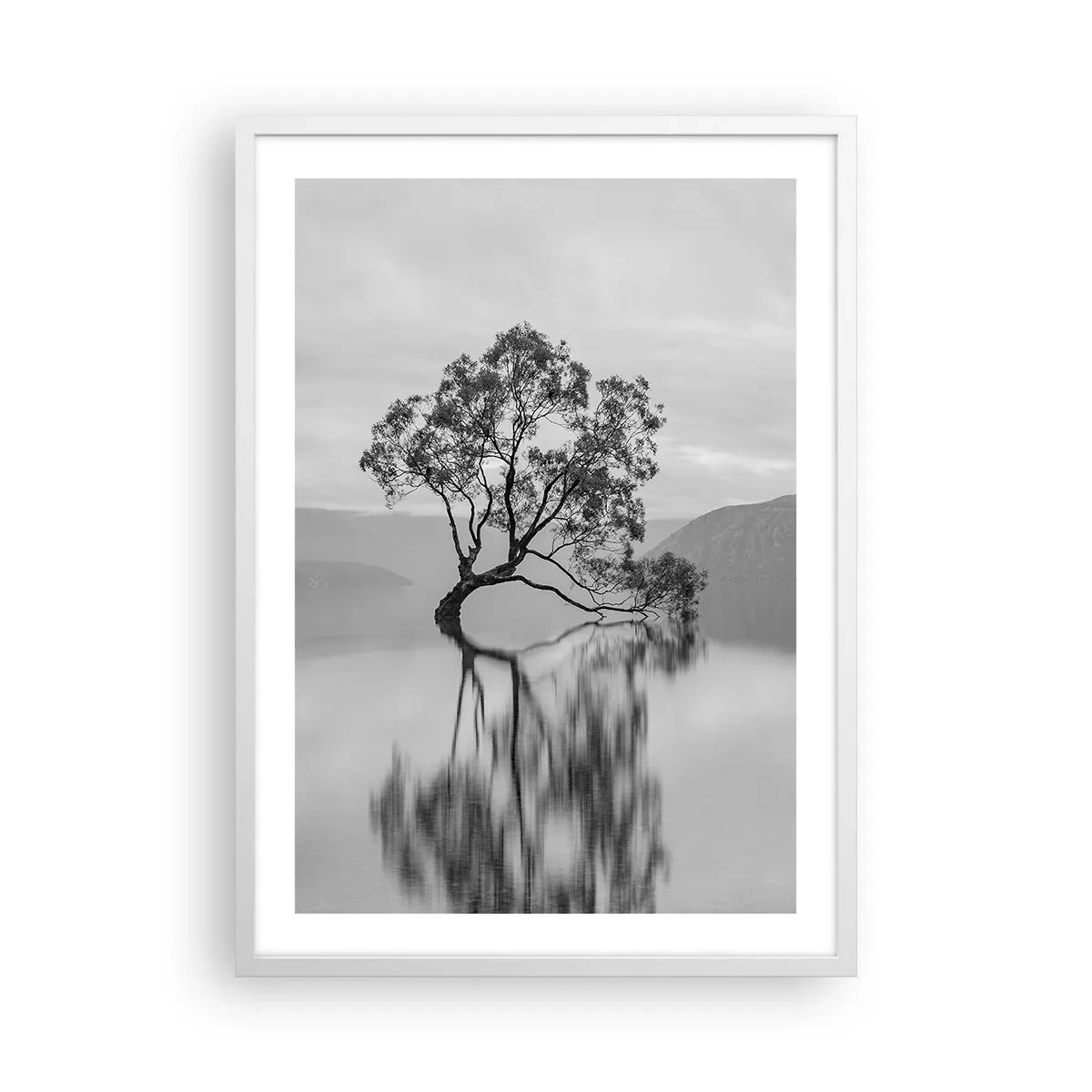 Plakát v bílém rámu - Existuje taková země - 50x70 cm