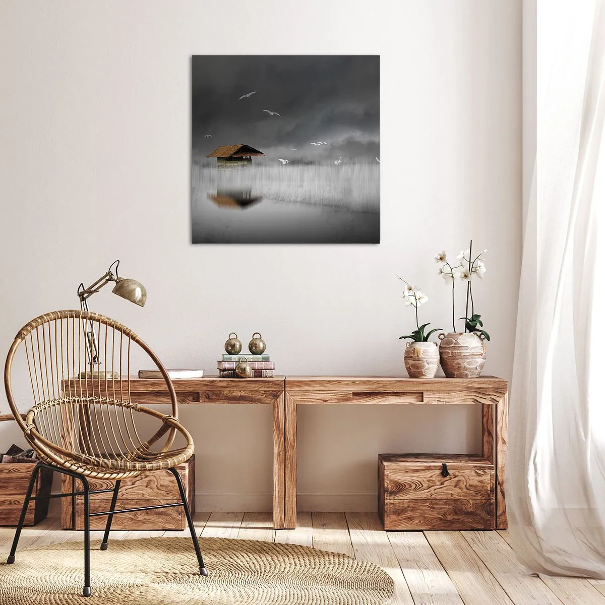 Obraz na plátně - Úkryt před deštěm - 60x60 cm
