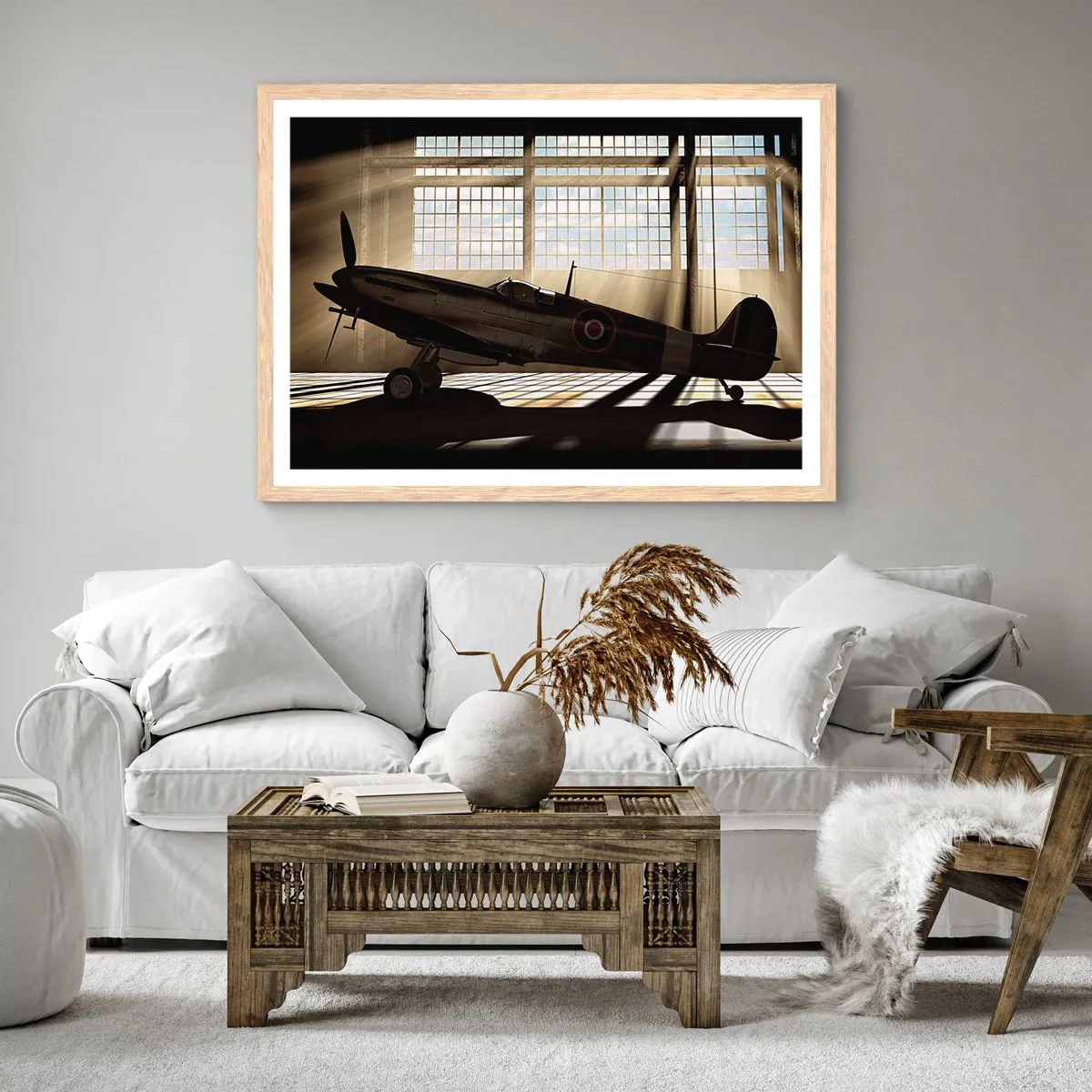 Plakát v rámu světlý dub - Odpočinek bojovníka - 91x61 cm