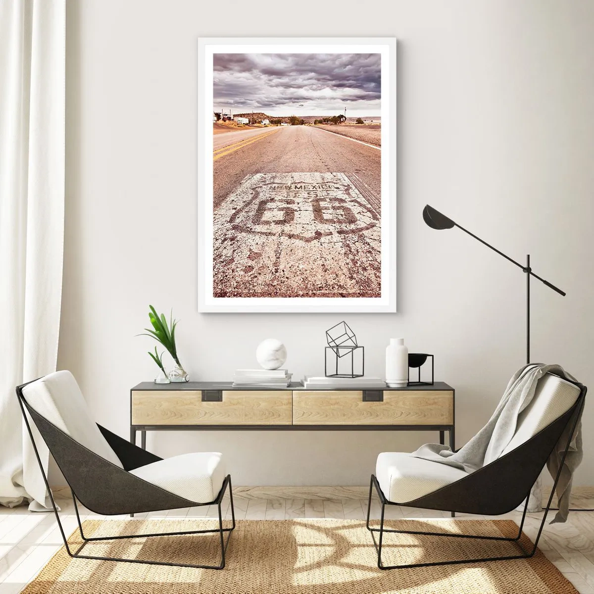 Plakát v bílém rámu - Mother Road - americká legenda - 61x91 cm