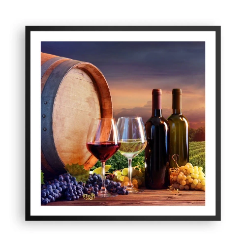 Plakát v černém rámu - Tady má život chuť - 60x60 cm