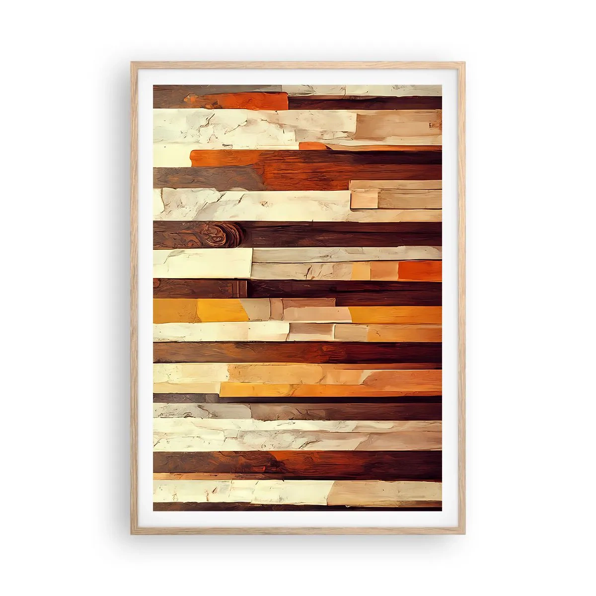 Plakát v rámu světlý dub - Hymna lesních stromů - 70x100 cm