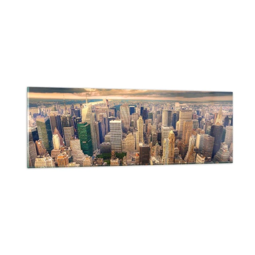 Obraz na skle - Pozlacené Metropolis - 90x30 cm