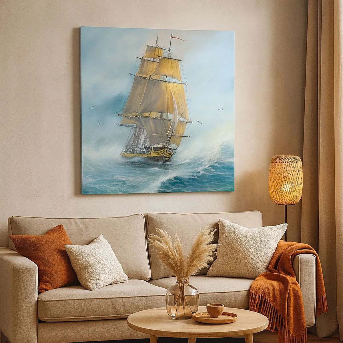 Obraz na plátně - Běžící po vlnách - 30x30 cm