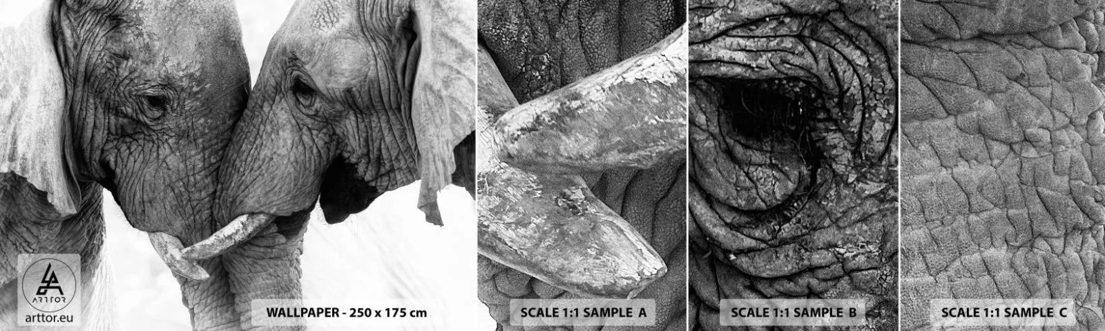 Vzor Fototapety Samolepicí Deluxe Sticker - Upřímné vyznání - Slon, Zvířata, Afrika - 100x30 cm