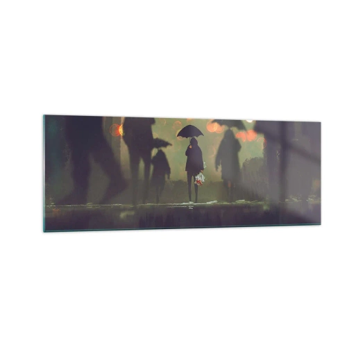 Obraz na skle - Z perspektivy kapky deště - 140x50 cm