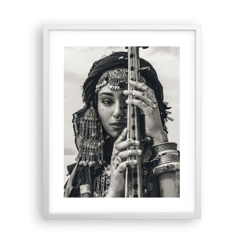 Plakát v bílém rámu - Samotná hudba orientu - 40x50 cm
