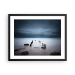 Plakát v černém rámu - Zamyšlené jezero - 50x40 cm