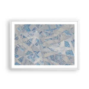 Plakát v bílém rámu - V šedomodrém labyrintu - 70x50 cm