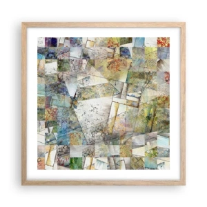 Plakát v rámu světlý dub - Geometrické přeskupení - 50x50 cm