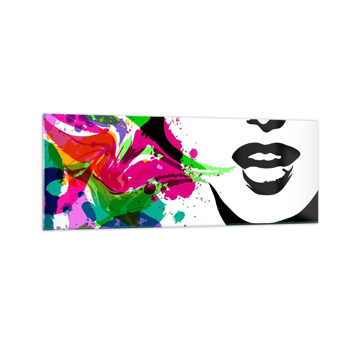 Obraz na skle - Vyprávění v barvách duhy - 140x50 cm