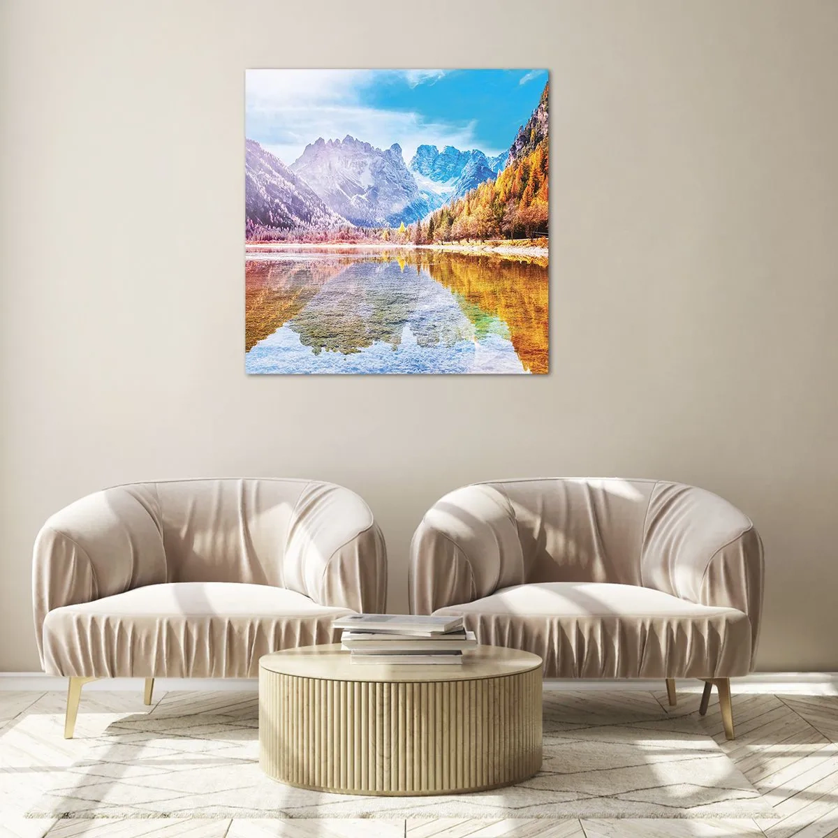 Obraz na skle - A v horách už je podzim - 60x60 cm