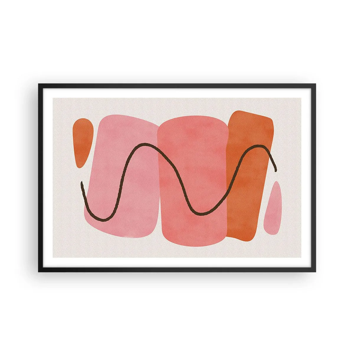 Plakát v černém rámu - Jemný pohyb forem - 91x61 cm