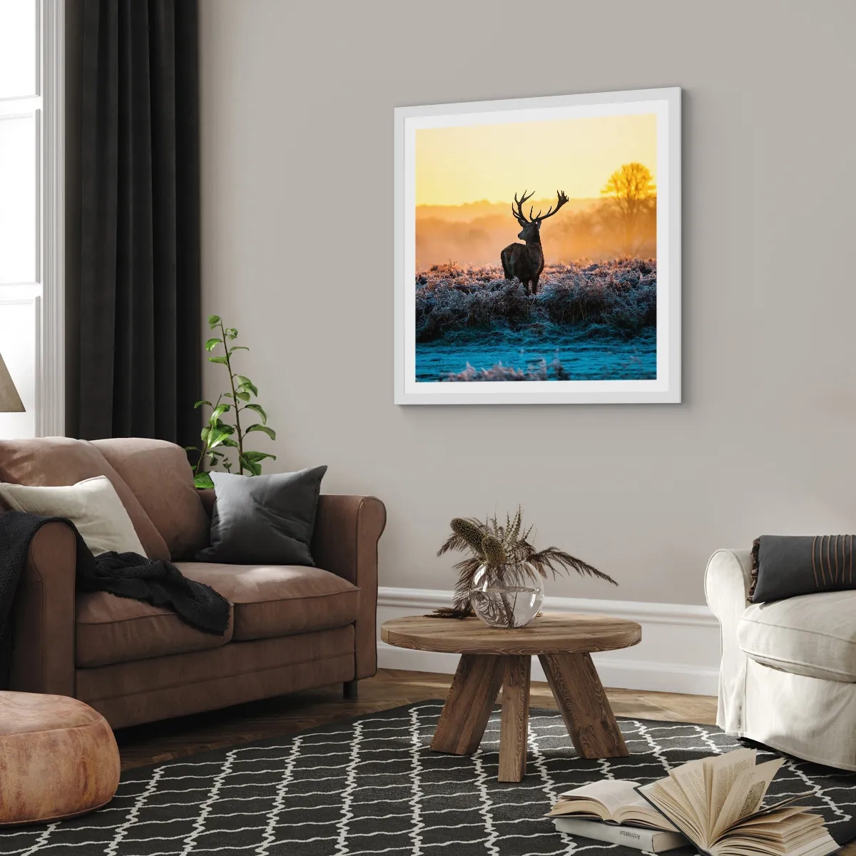 Plakát v bílém rámu - Korunován na svém panství - 60x60 cm