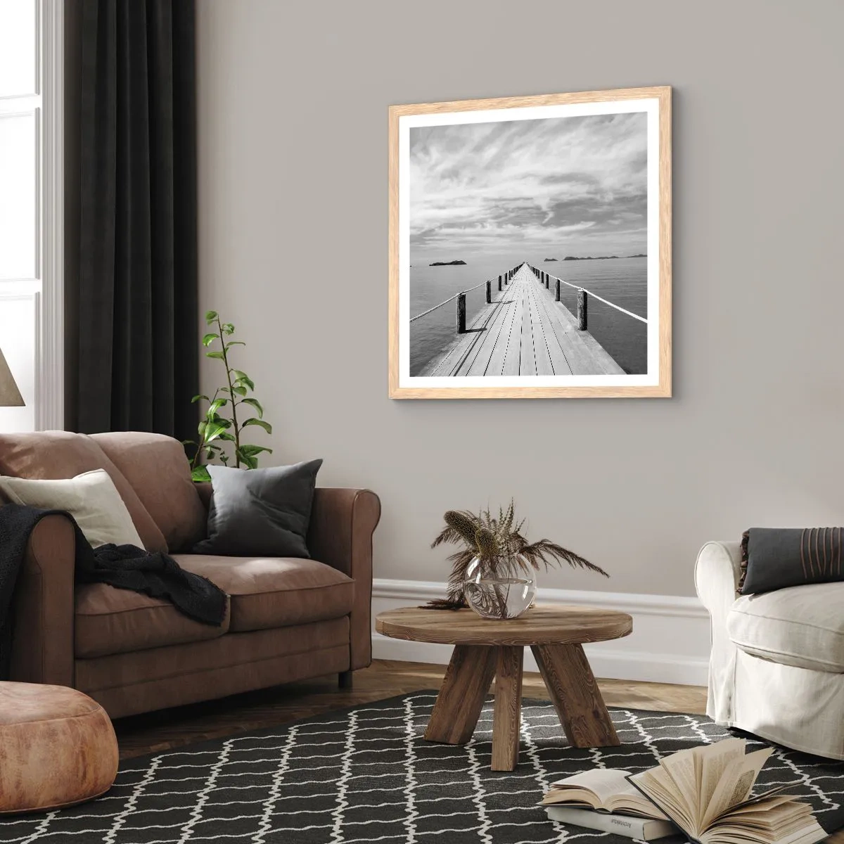 Plakát v rámu světlý dub - Co takhle cesta… - 30x30 cm