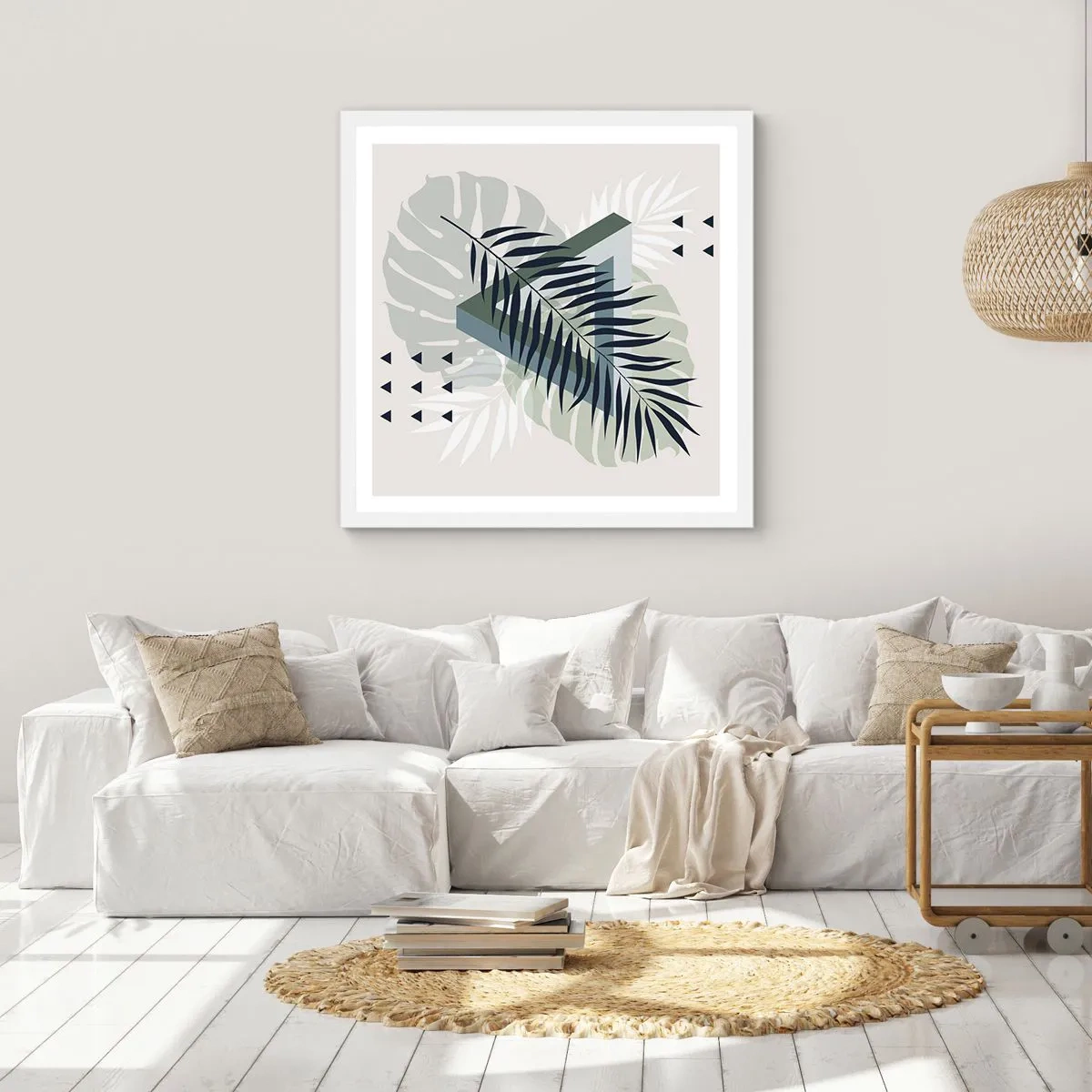 Plakát v bílém rámu - Příroda a geometrie – dva řády? - 50x50 cm