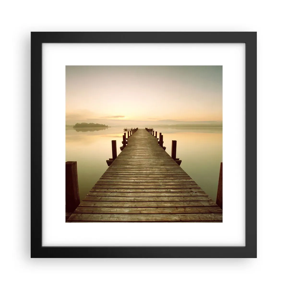 Plakát v černém rámu - Rozbřesk, svítání, světlo - 30x30 cm