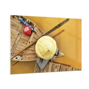 Obraz na skle - Život na žluté řece - 100x70 cm