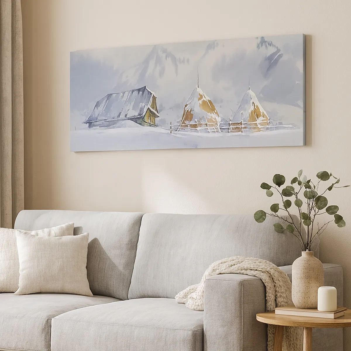 Obraz na plátně - V zasněženém údolí - 30x30 cm