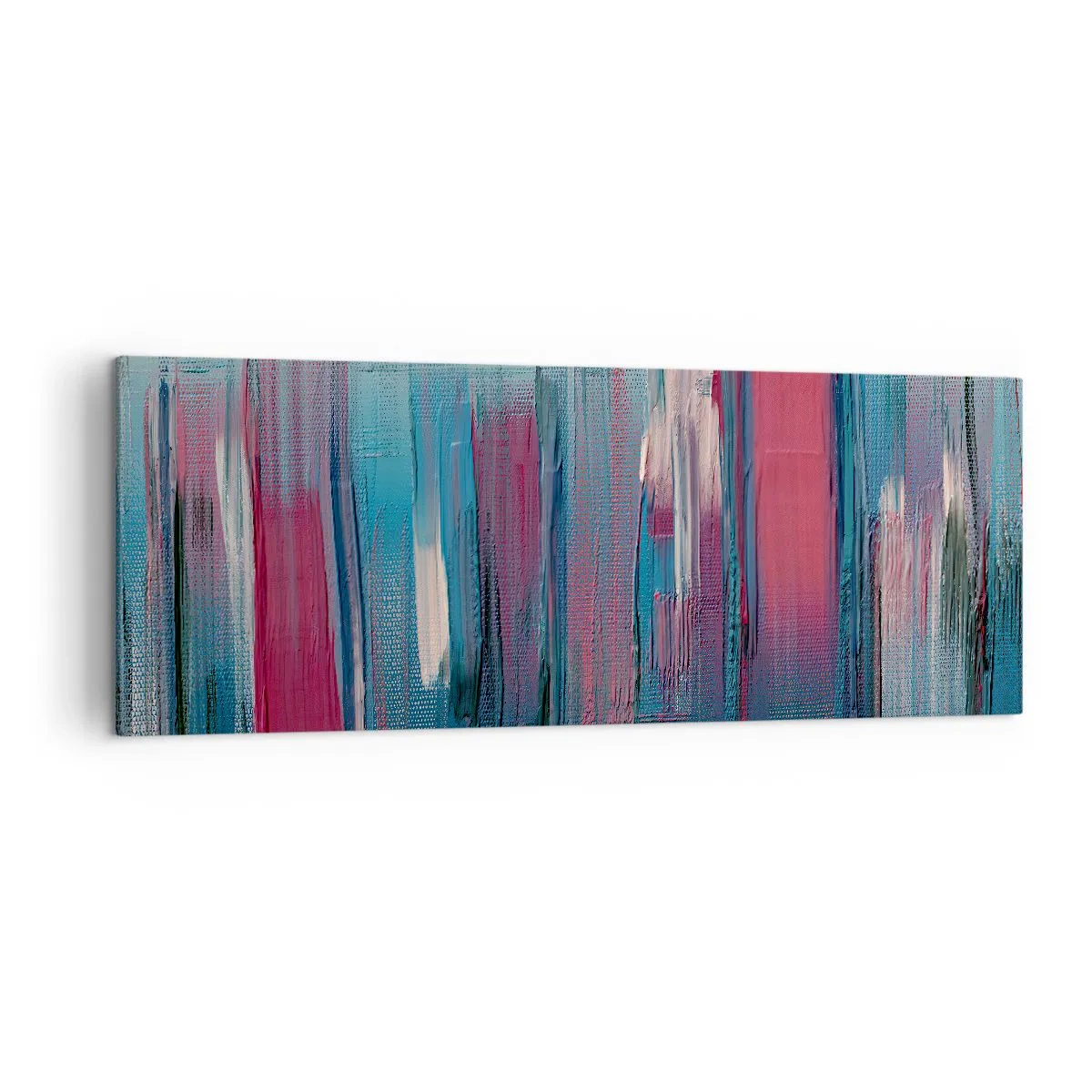 Obraz na plátně - Vertikální kompozice v modré a červené - 140x50 cm