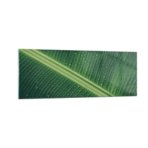 Obraz na skle - Struktura zelené - 140x50 cm