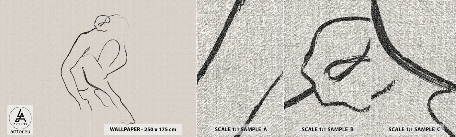 Vzor Fototapety Premium Canvas - Intimní skica - Minimalismus, Akt, Žena - 100x30 cm