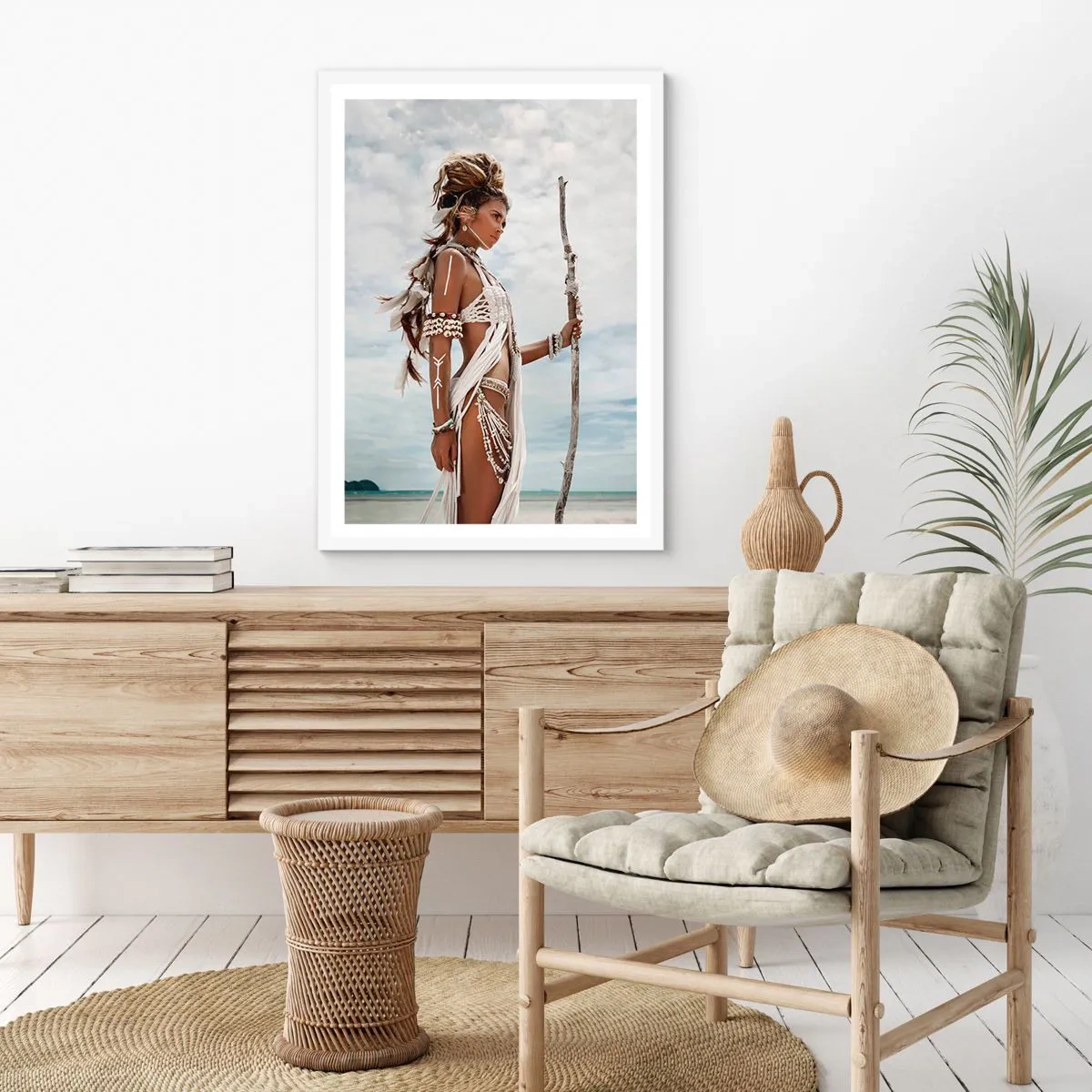Plakát v bílém rámu - Královna tropů - 70x100 cm