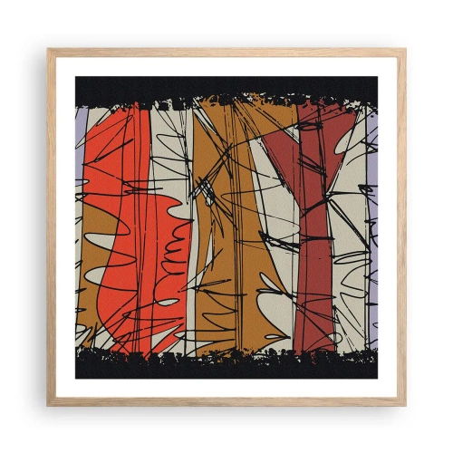Plakát v rámu světlý dub - Spontánní kompozice - 60x60 cm