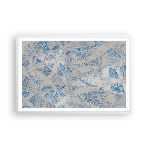Plakát v bílém rámu - V šedomodrém labyrintu - 91x61 cm
