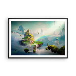 Plakát v černém rámu - Uprostřed nebe - šťastné ostrovy - 91x61 cm