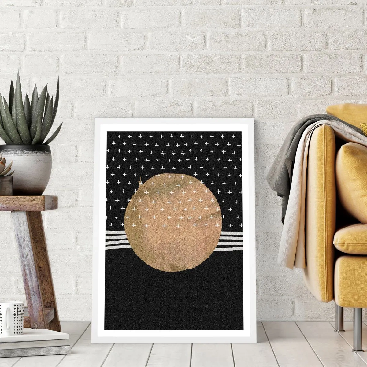 Plakát v bílém rámu - Kompozice: vlajka galaxie - 30x40 cm