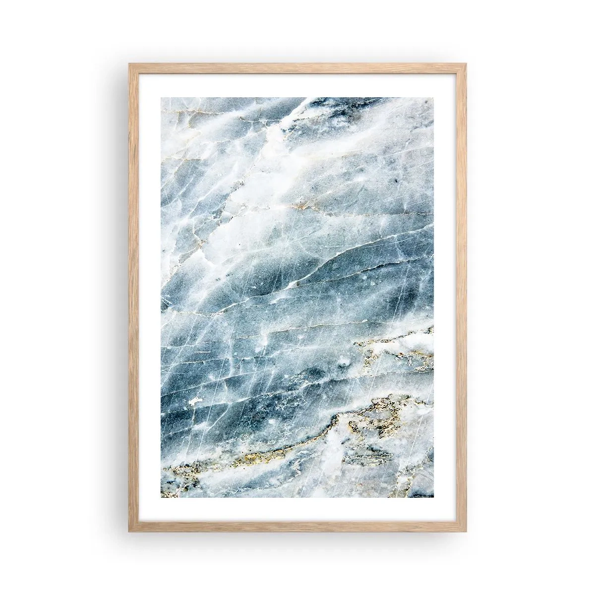Plakát v rámu světlý dub - Ledový svět - 50x70 cm
