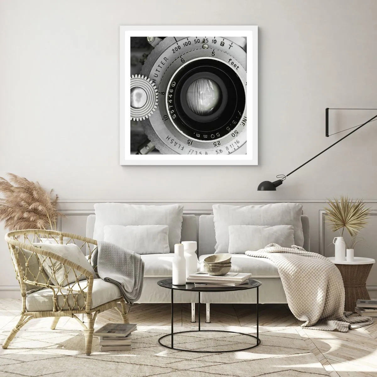 Plakát v bílém rámu - Příběh o Hollywoodu - 60x60 cm
