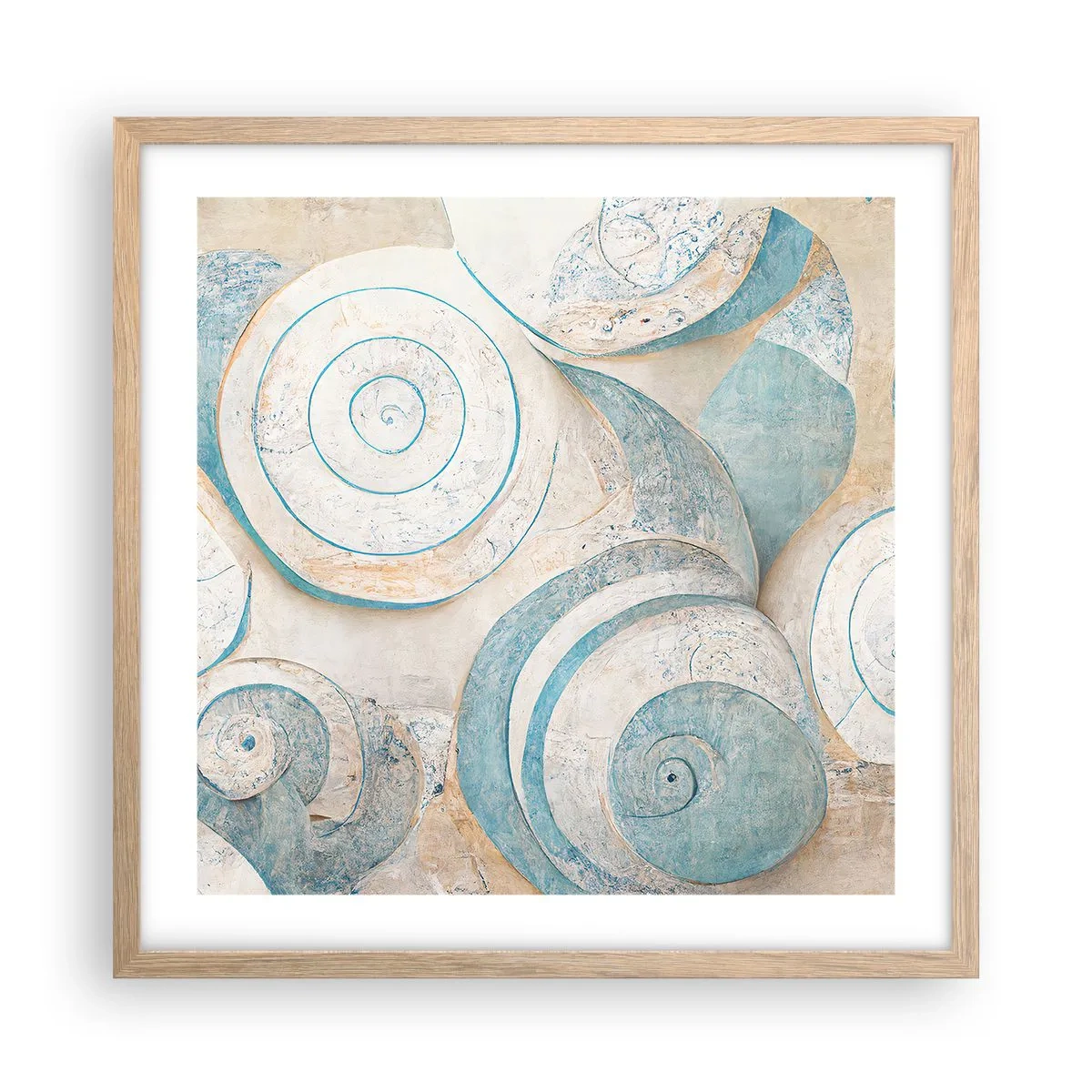 Plakát v rámu světlý dub - Co skrývá mušle? - 50x50 cm