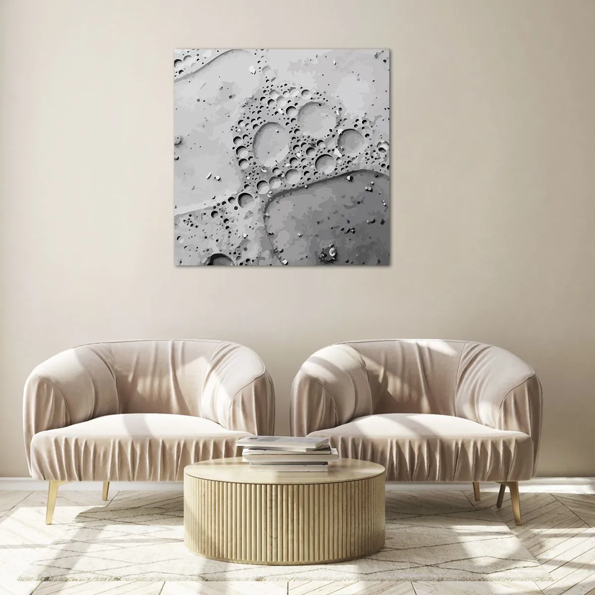 Obraz na skle - Stopa po zpěněném - 70x70 cm
