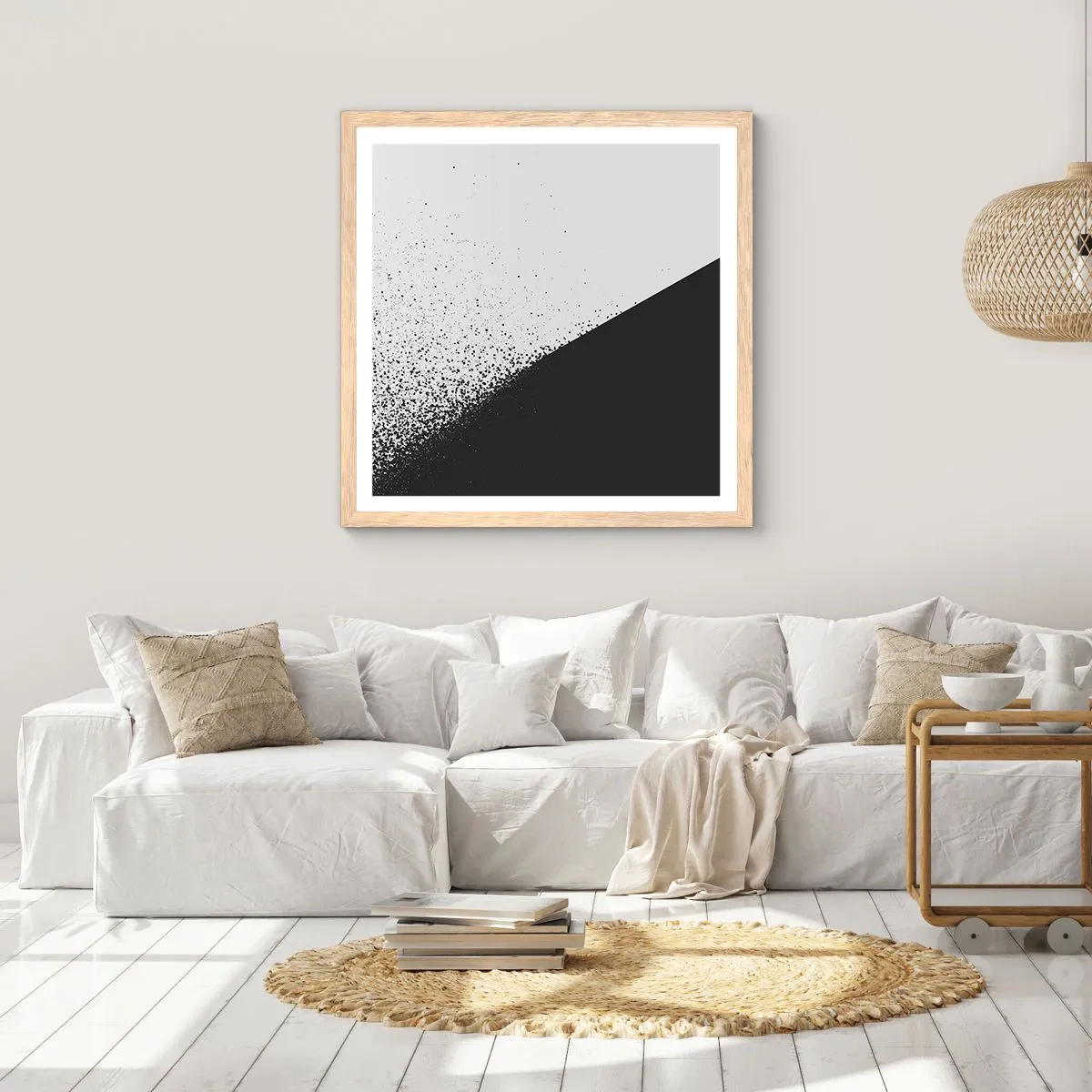 Plakát v rámu světlý dub - Rychleji a rychleji, více a více - 60x60 cm
