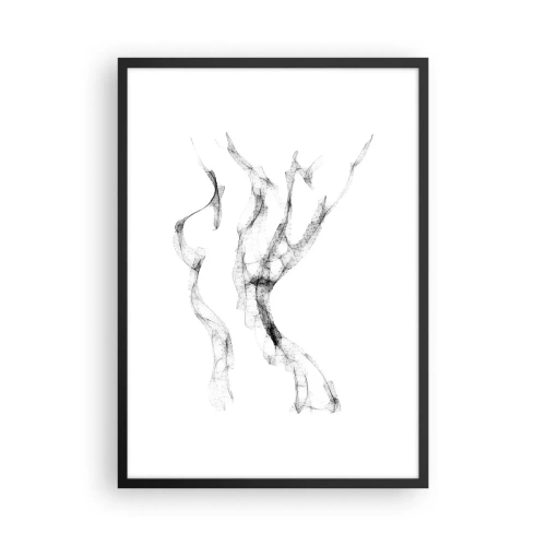 Plakát v černém rámu - Abstraktní kompozice v černobílém minimalismu - 50x70cm - Krásná a silná - Moderní nástěnná dekorace do obývacího pokoje a ložnice ARTTOR