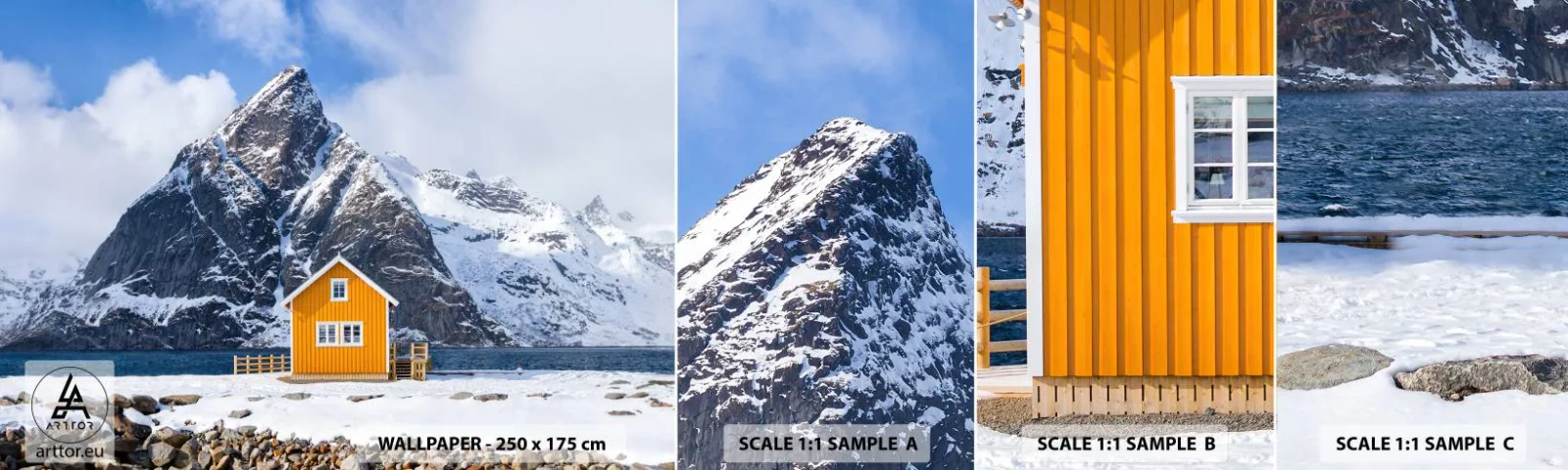 Fototapeta Vzorek Standard Eco - Skandinávská dovolená - Zima, Alpy, hory - 100x30 cm