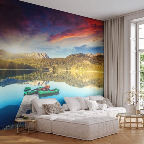 Fototapeta Premium Sand - U vody hladké jako zrcadlo - Krajina, hory, Les - 100x70 cm