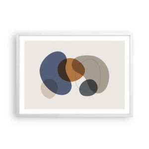 Plakát v bílém rámu - Kapky barev - 70x50 cm