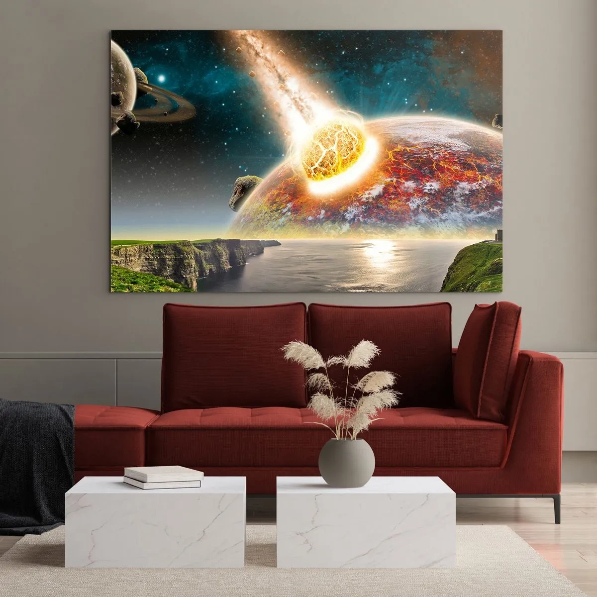 Obraz na skle - Vesmírné drama - 120x80 cm